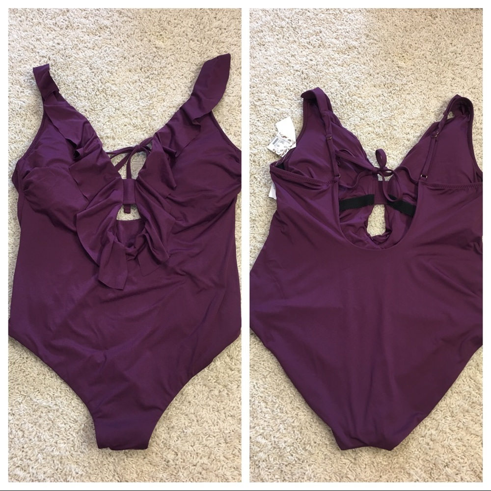 NWT! Becca Plus Size Color Code Ruffled One Piece - Picture 3 of 5
